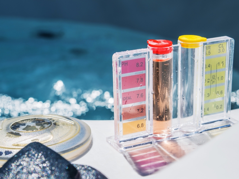 Saltwater spa pool water quality and pH levels 